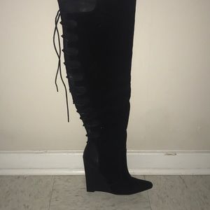 Over the knee black boots